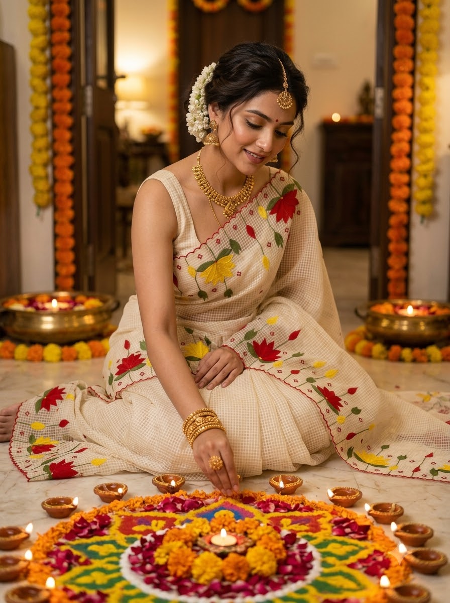 Padyo Pata Kota Applique Saree