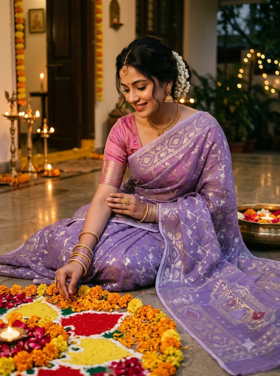 Megher Gaan Jamdani Saree
