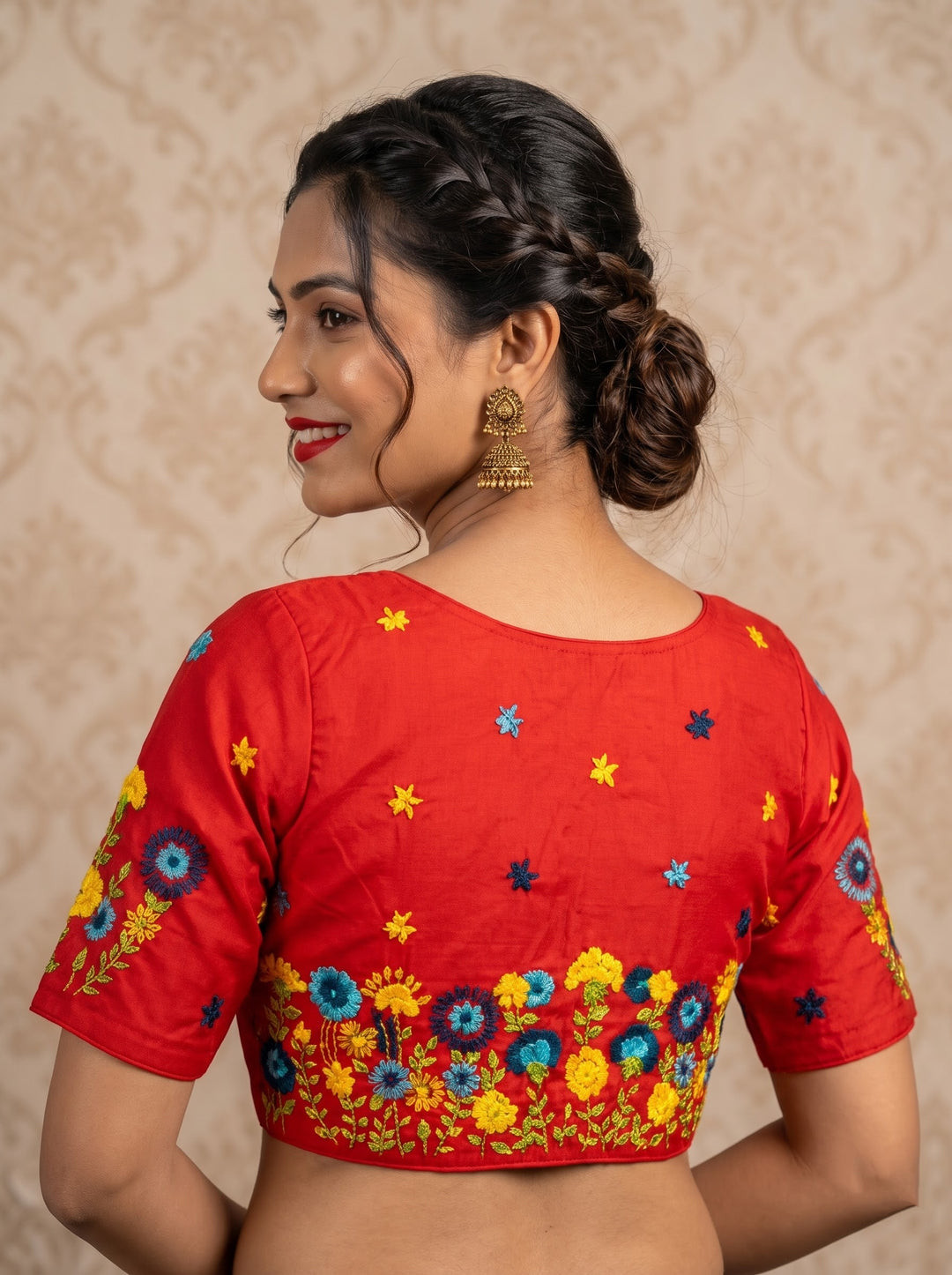 Blooming Paradise – Handstitched Designer Blouse