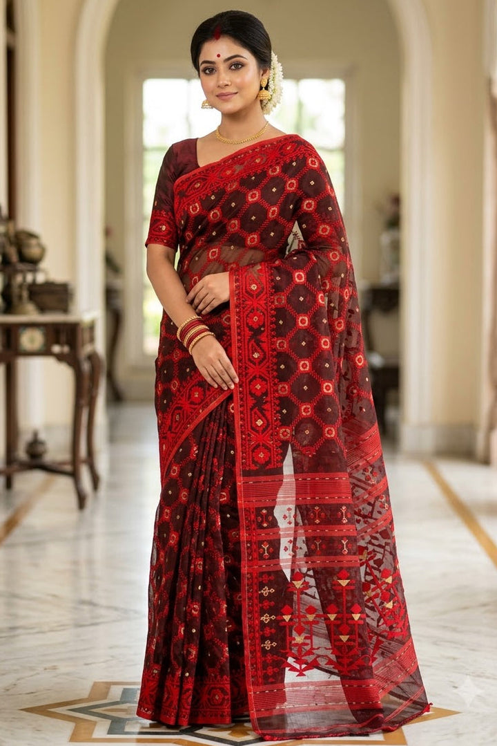 Pujar Shaj Bengal Jamdani Saree