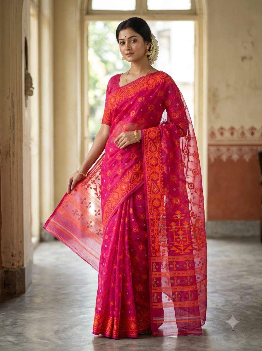 Pujar Shaj Bengal Jamdani Saree