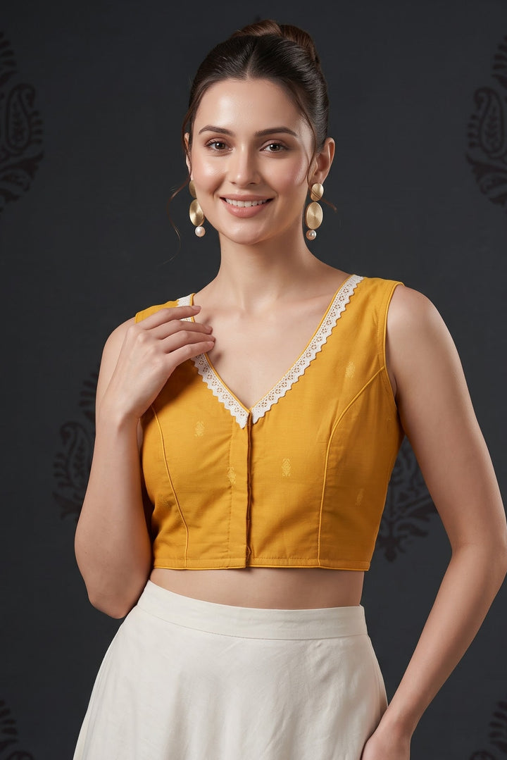 The Ancestral Muse Khadi Cotton Jamdani Woven Designer Blouse