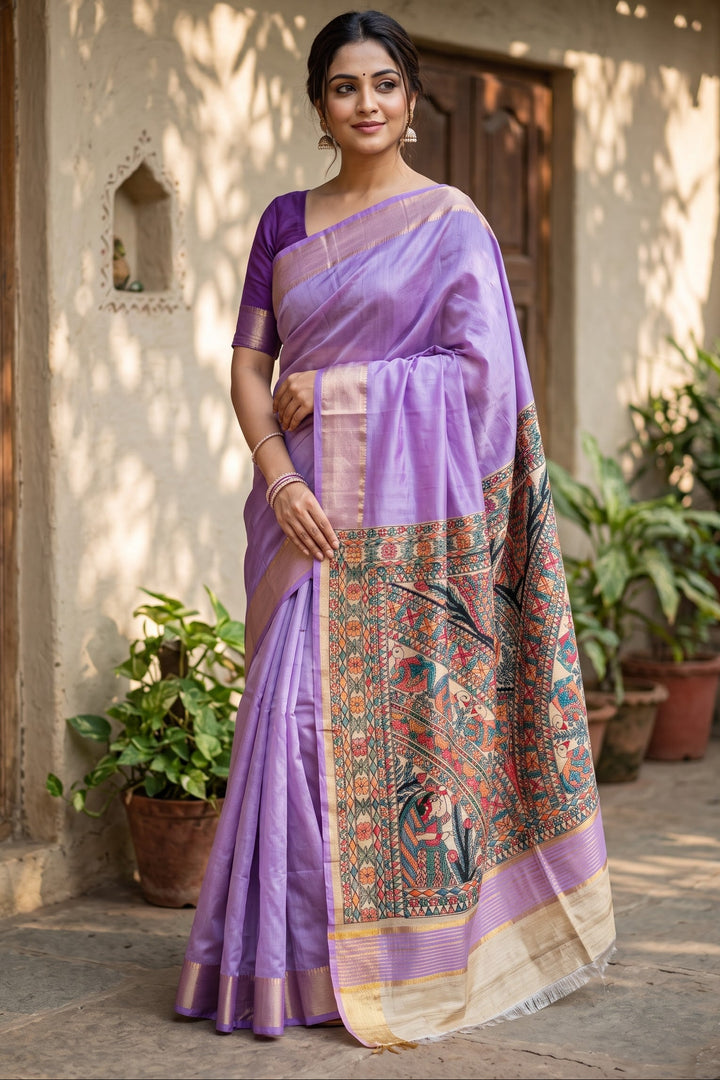 Mithila Artistry Ghicha Tussar Silk Saree