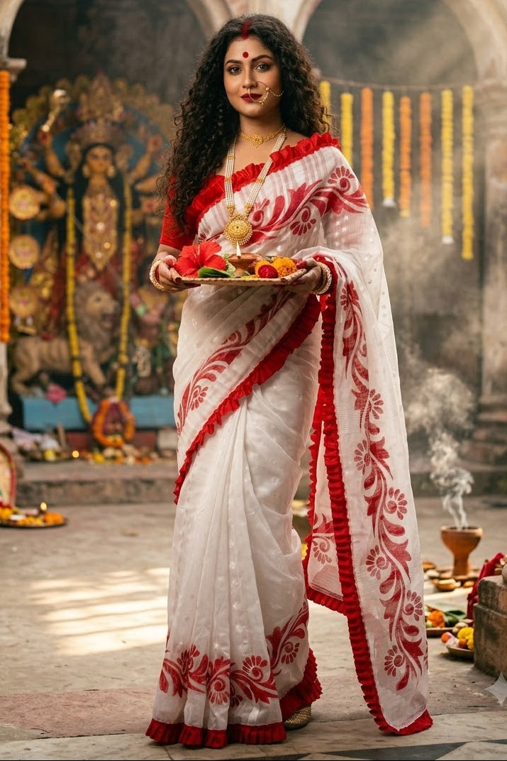Pushpanjali Special Jamdani Saree