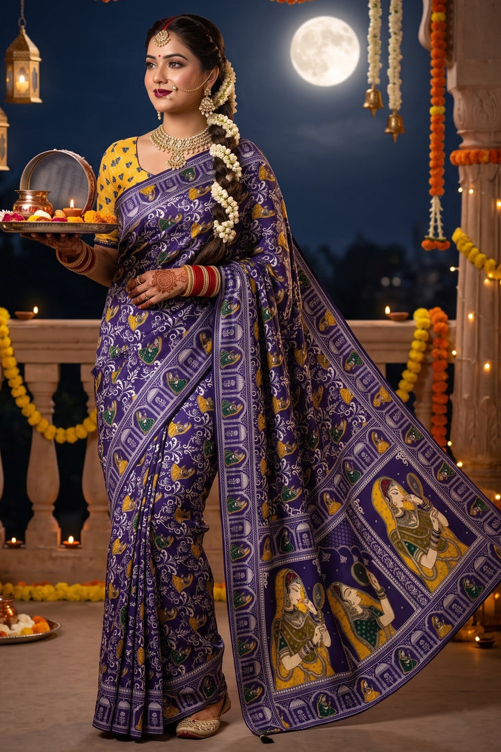 Love in Reflection - Chinnon Silk Mirrorwork Saree