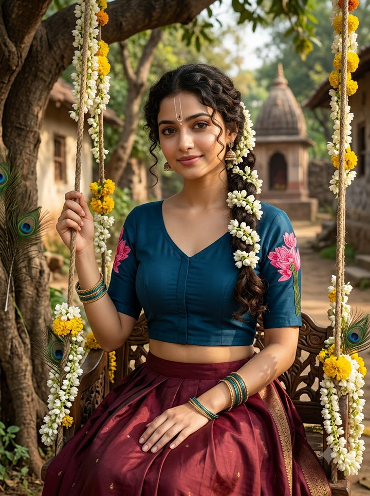 Shyam Sakhi Designer Embroidered Blouse