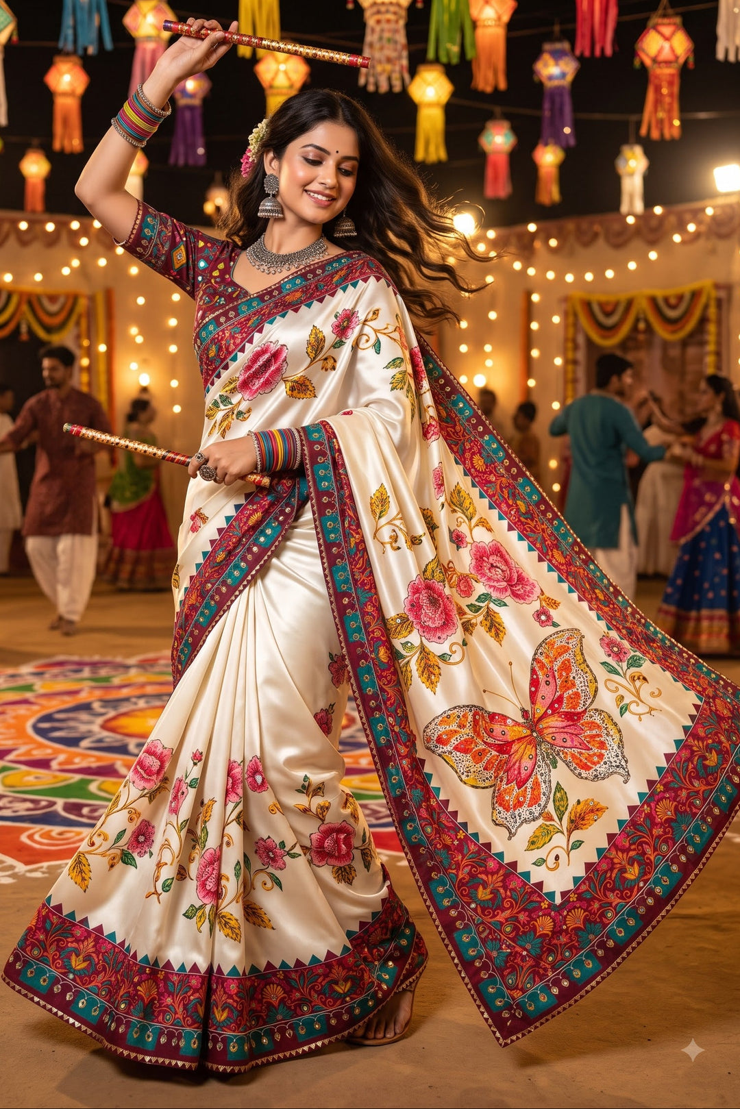 Dandiya Dreams Crepe Silk Saree