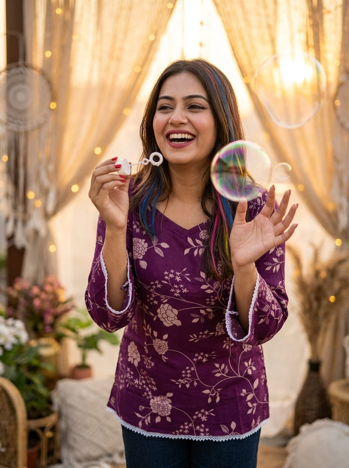 Happiness Bubble-Pure Cotton Kurti