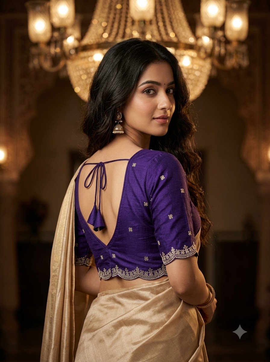 Falling For Florals Vichitra Silk Blouse