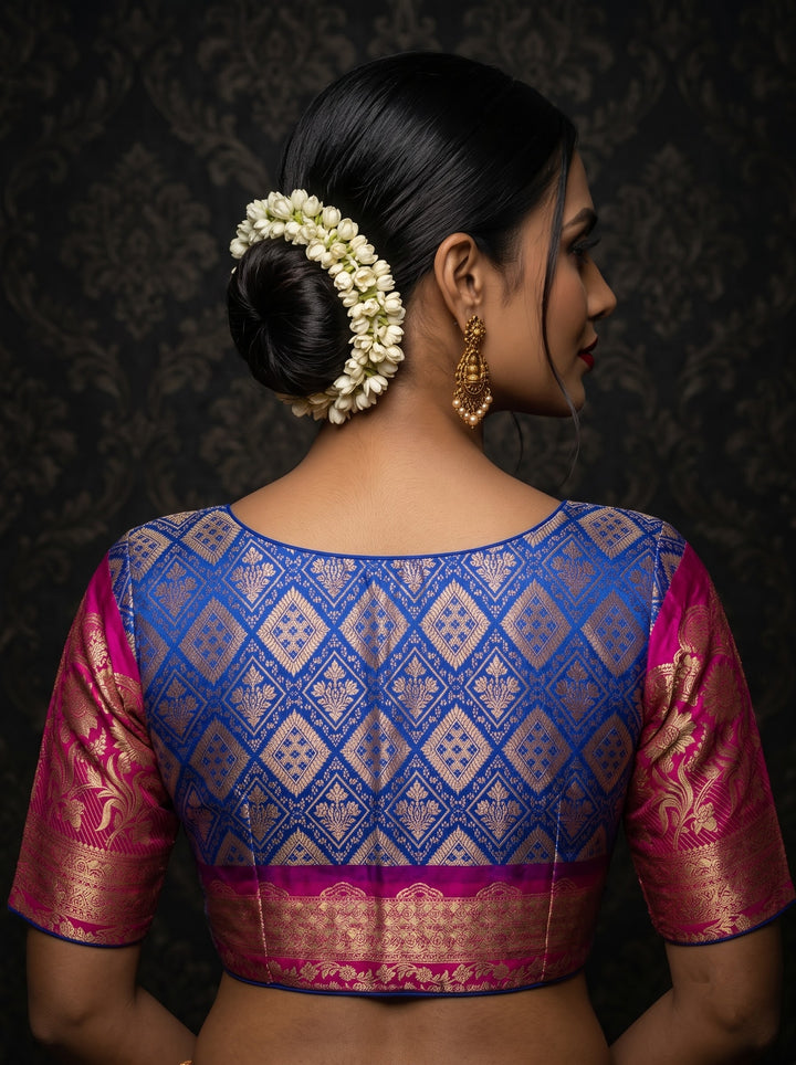 Rajeshwari Grace- Katan Silk Banarasi Zari Woven Designer Blouse