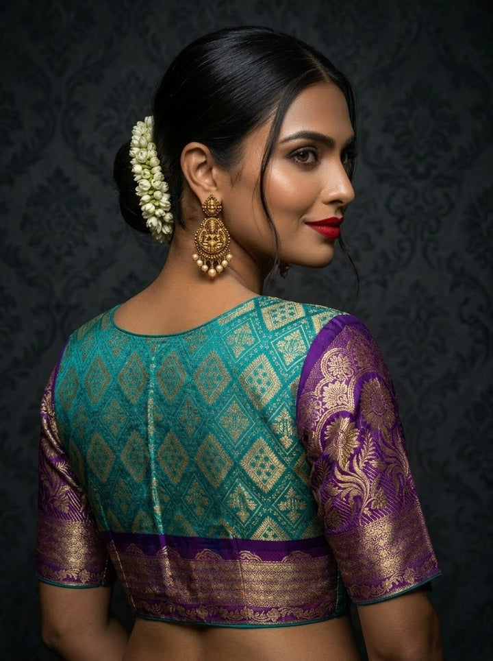 Rajeshwari Grace- Katan Silk Banarasi Zari Woven Designer Blouse