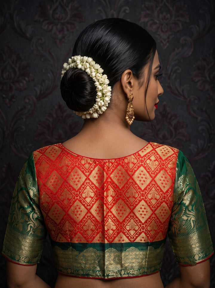 Rajeshwari Grace- Katan Silk Banarasi Zari Woven Designer Blouse