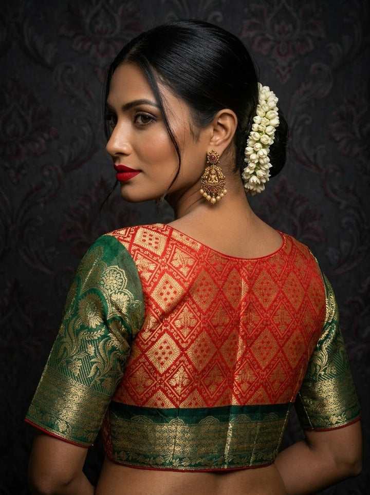 Rajeshwari Grace- Katan Silk Banarasi Zari Woven Designer Blouse