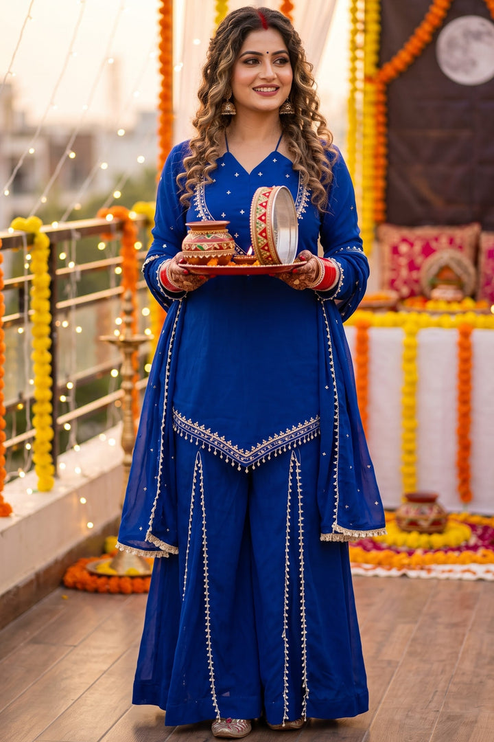 Suhagan’s Glow Mirror work Sarara set