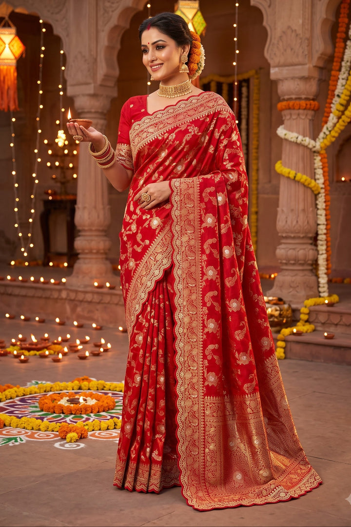 Festive Aura Khaddi Dolla Silk Saree