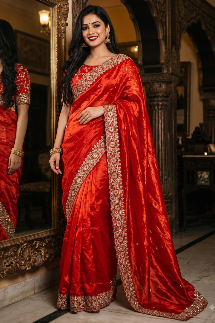 Midnight Royalty Fandy Silk Saree with Cutdana Work