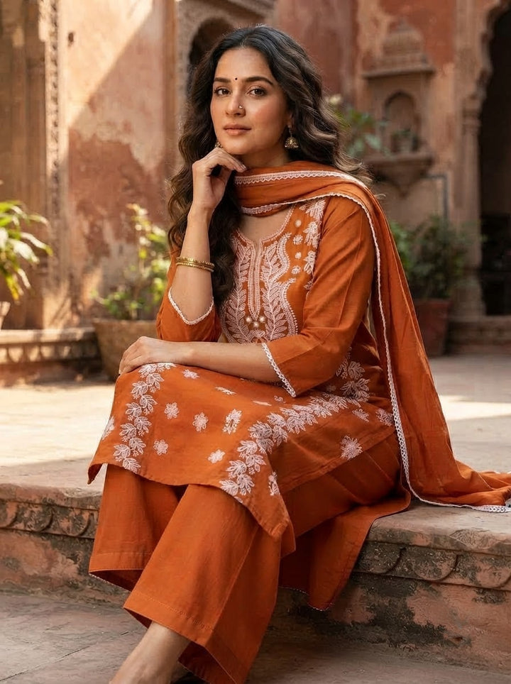 Calista Charm - Embroidered Cotton Kurti Set