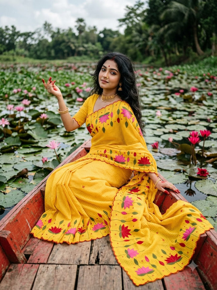 Padyo Pata Kota Applique Saree