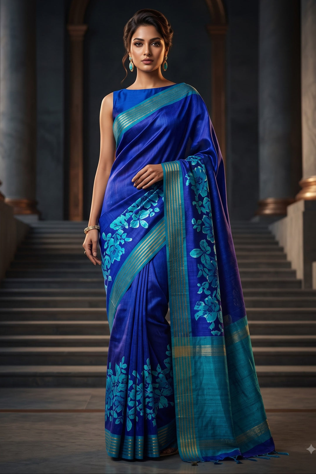Golden Wand Ghicha Tussar Silk Saree