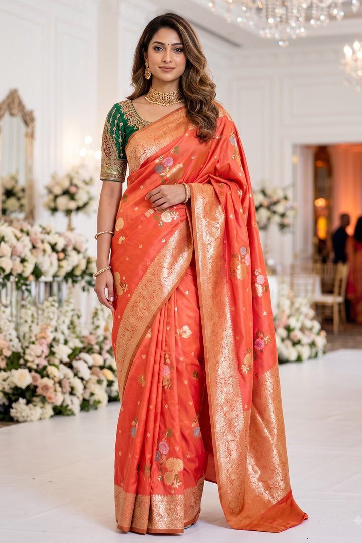 Bridal Swarna Silk Jacquard Weaving Saree