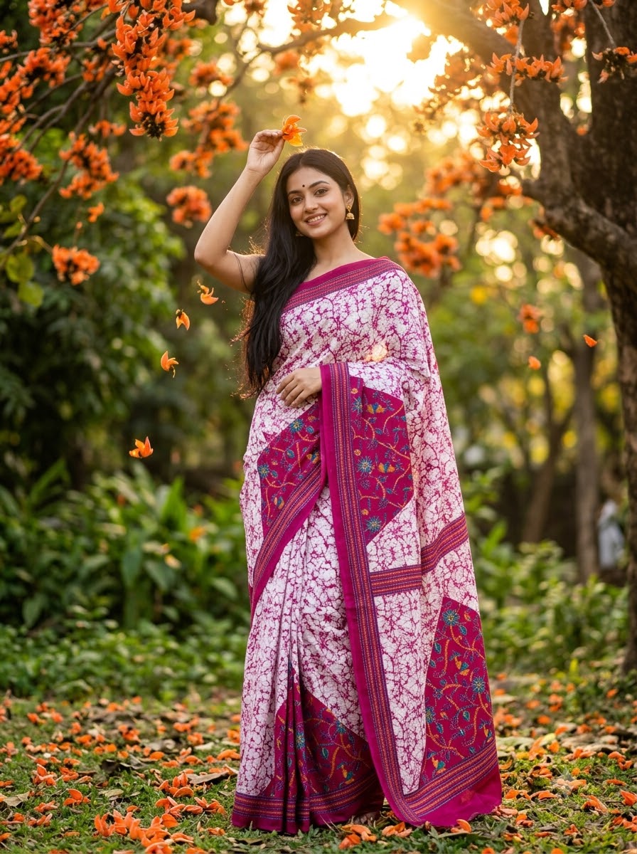 Trikon Ranga Fancy Silk Saree