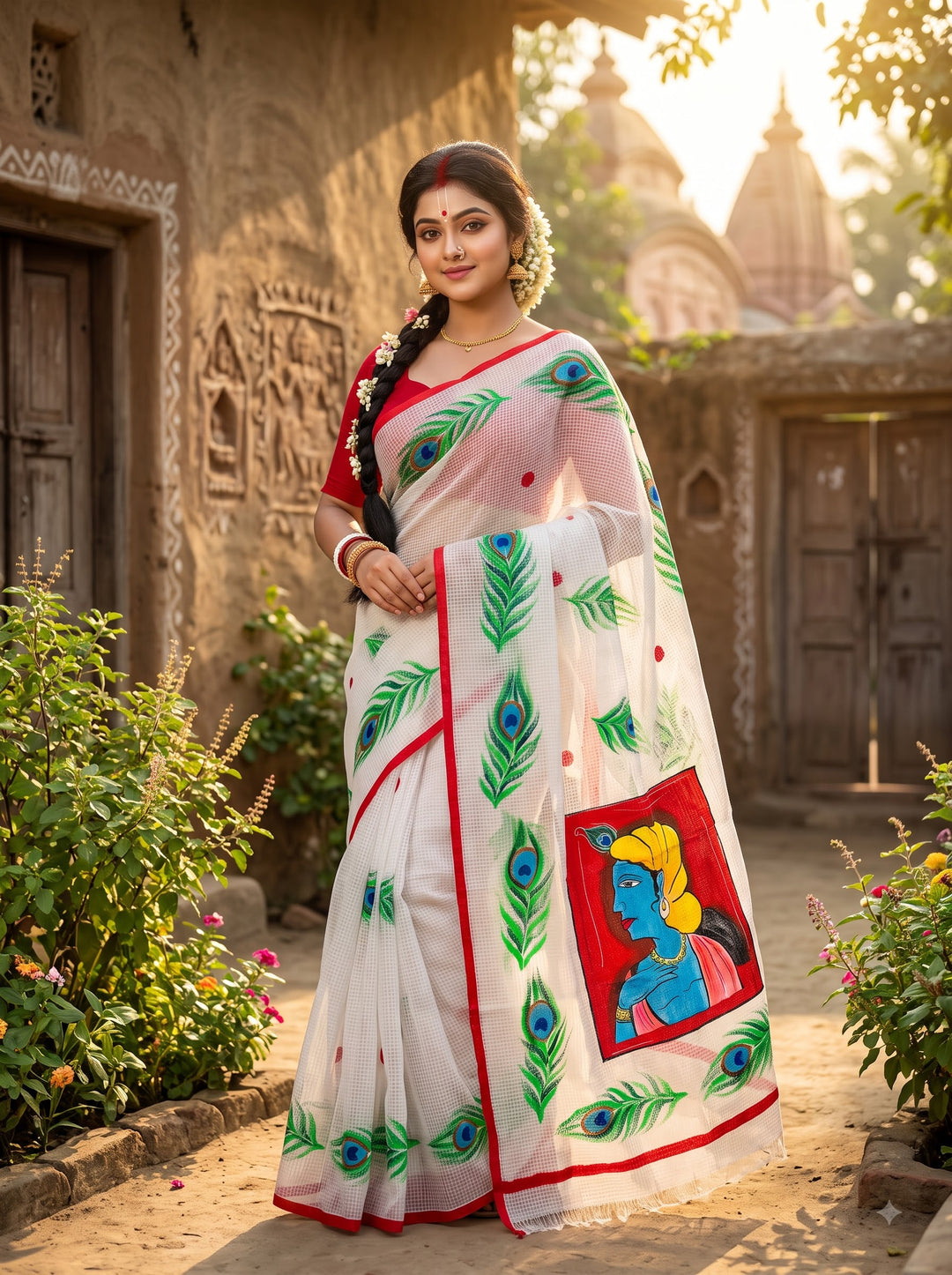 Gopalika Hand Painted Resham Kota Saree