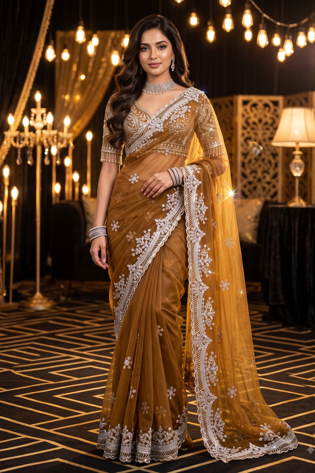 Afterglow Drape Net Saree