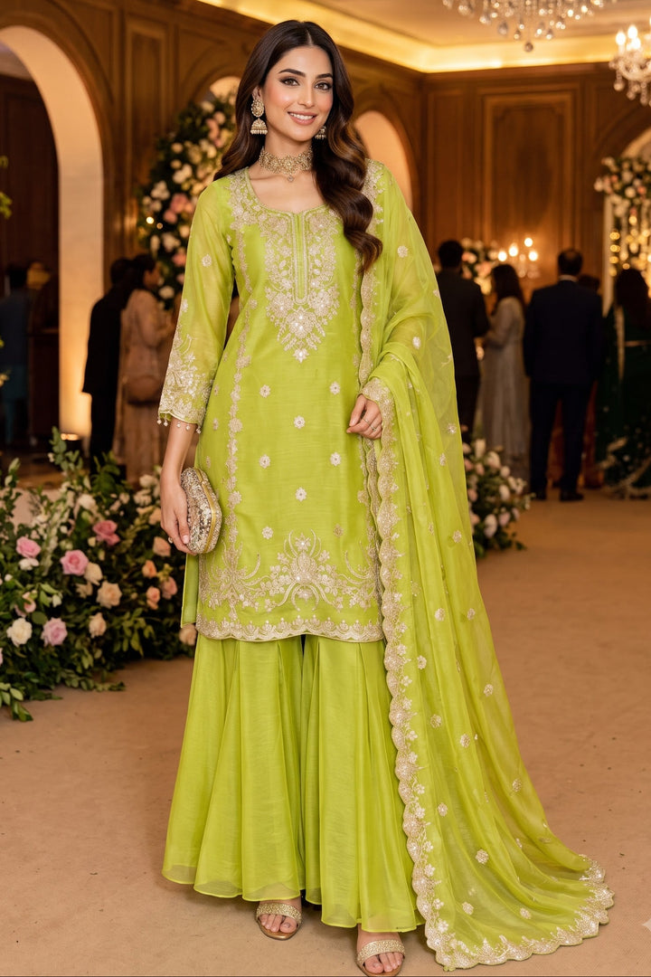 Palace of Dreams Chanderi Silk Embroidered Kurti Set