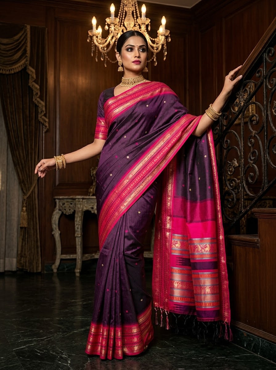 An Affair with Royalty Premium Semi Assam Silk Saree