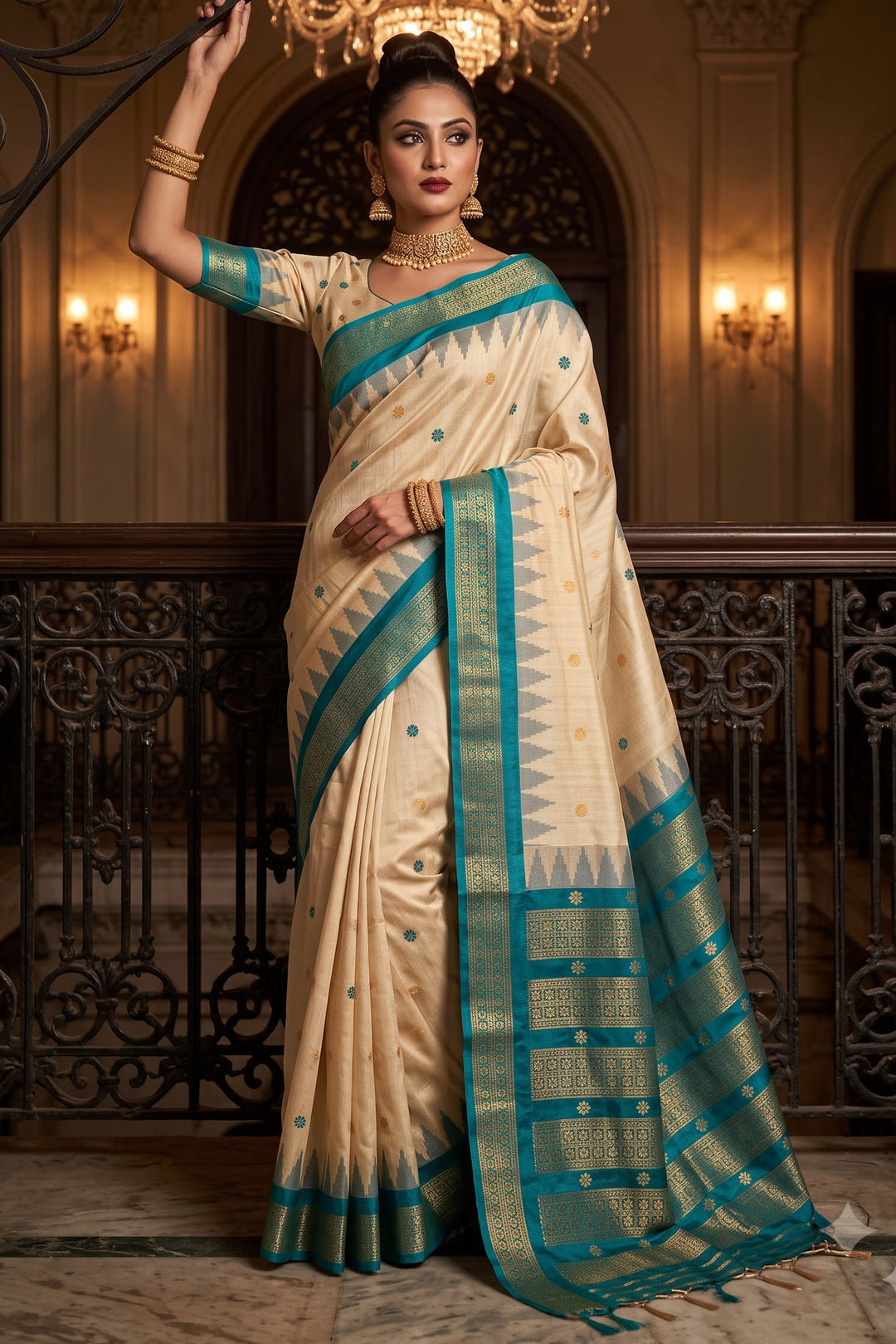 Whispers of Tradition-Ikkat Assam Tussar Silk Saree