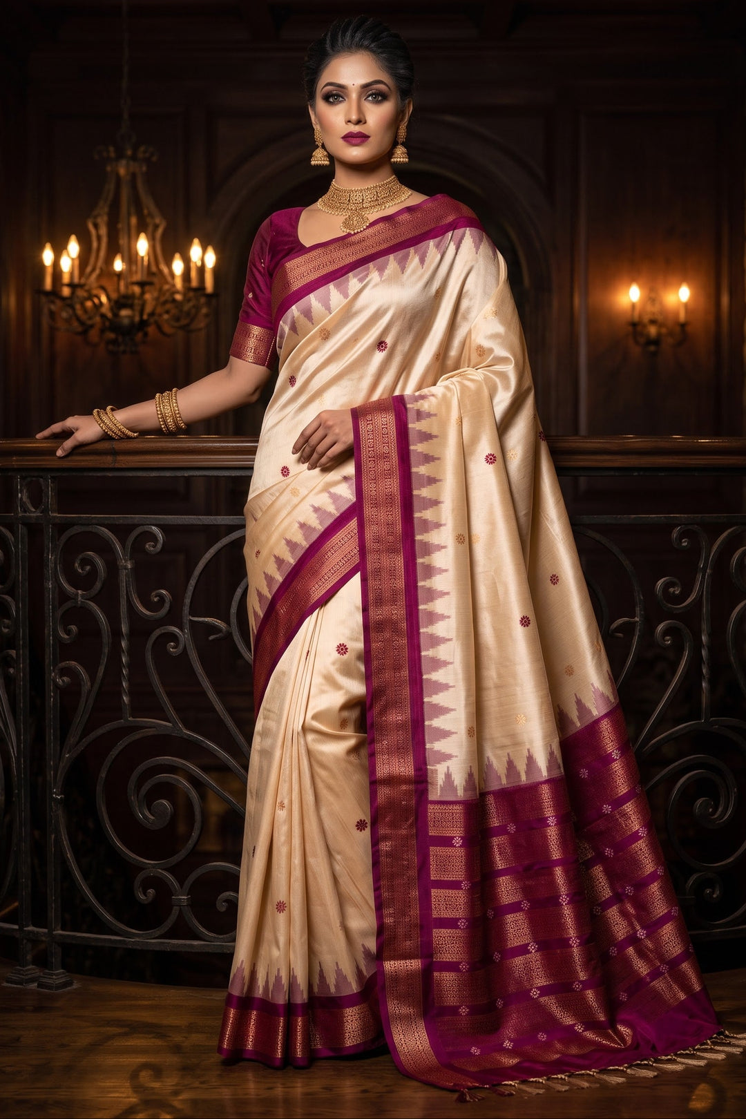Whispers of Tradition-Ikkat Assam Tussar Silk Saree