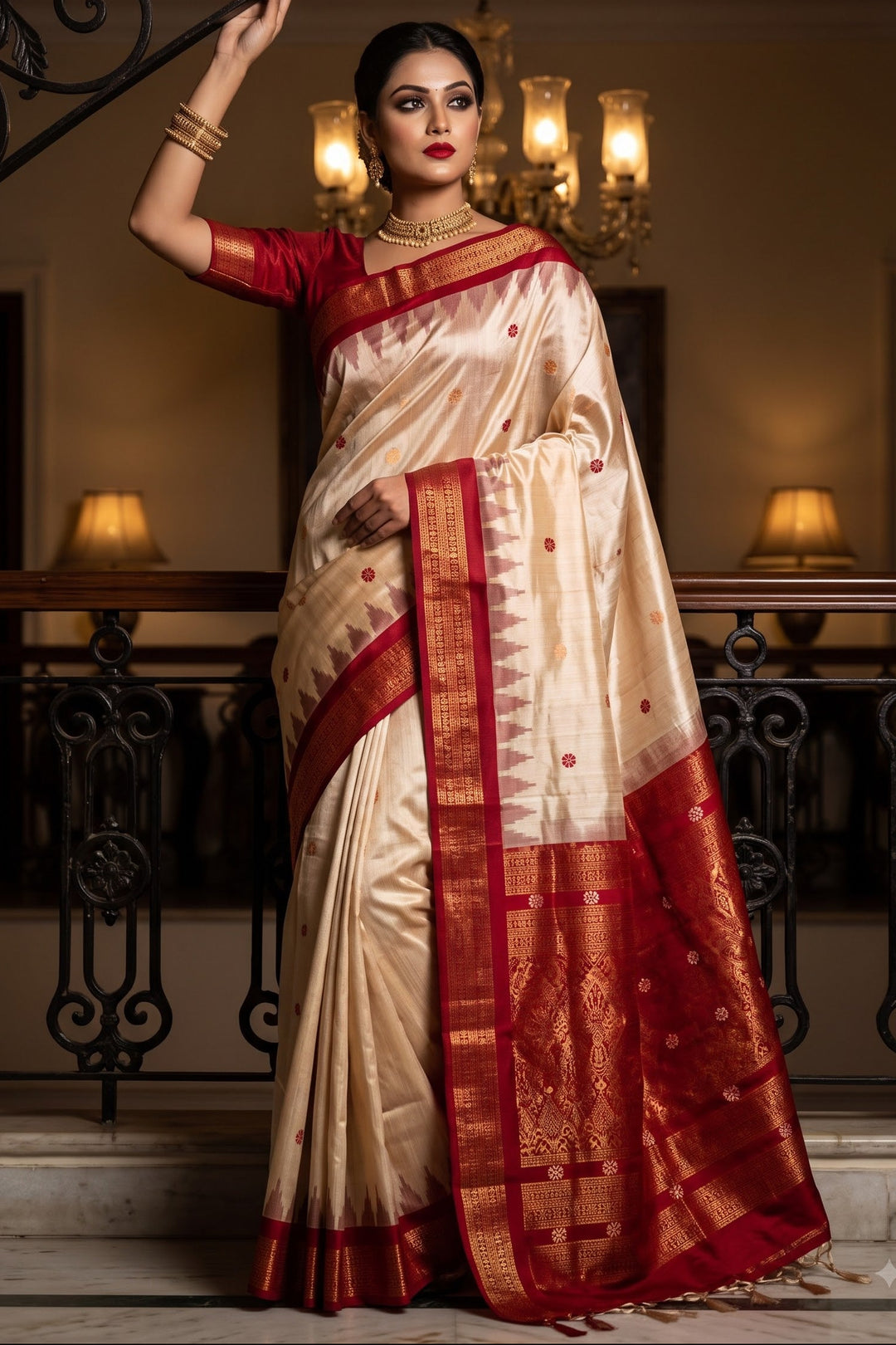 Whispers of Tradition-Ikkat Assam Tussar Silk Saree