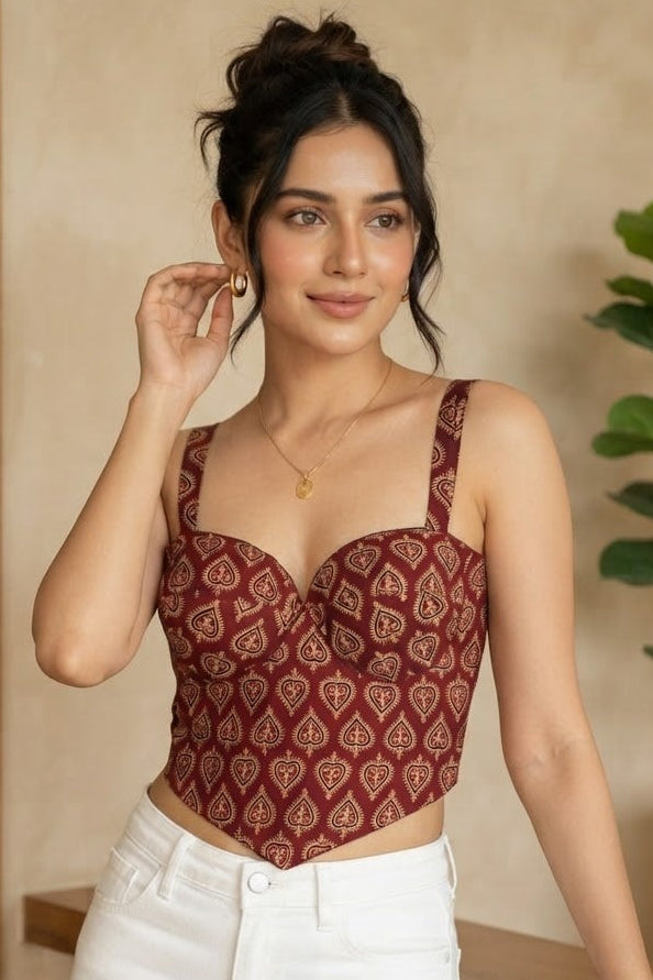 Desi Icon Ajrakh Print Blouse