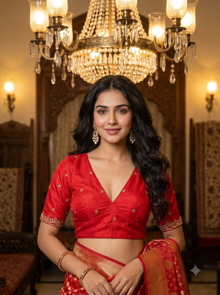 Falling For Florals Vichitra Silk Blouse