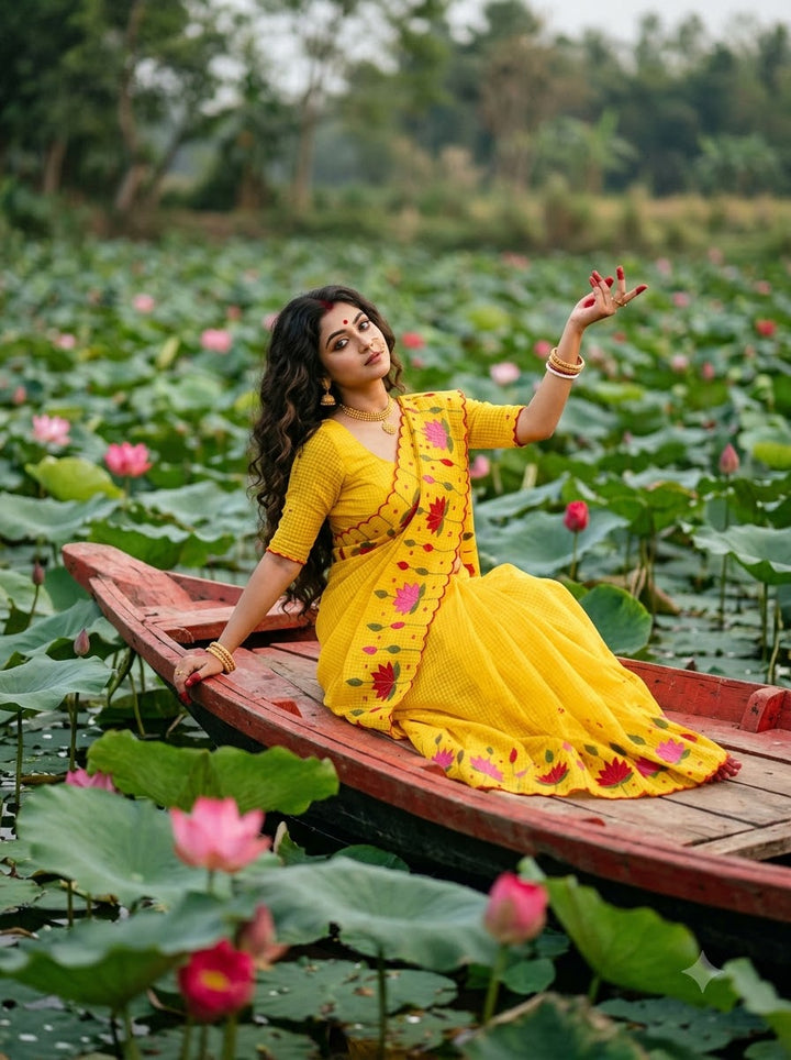Padyo Pata Kota Applique Saree