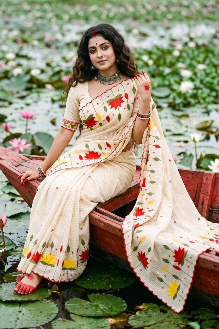 Padyo Pata Kota Applique Saree