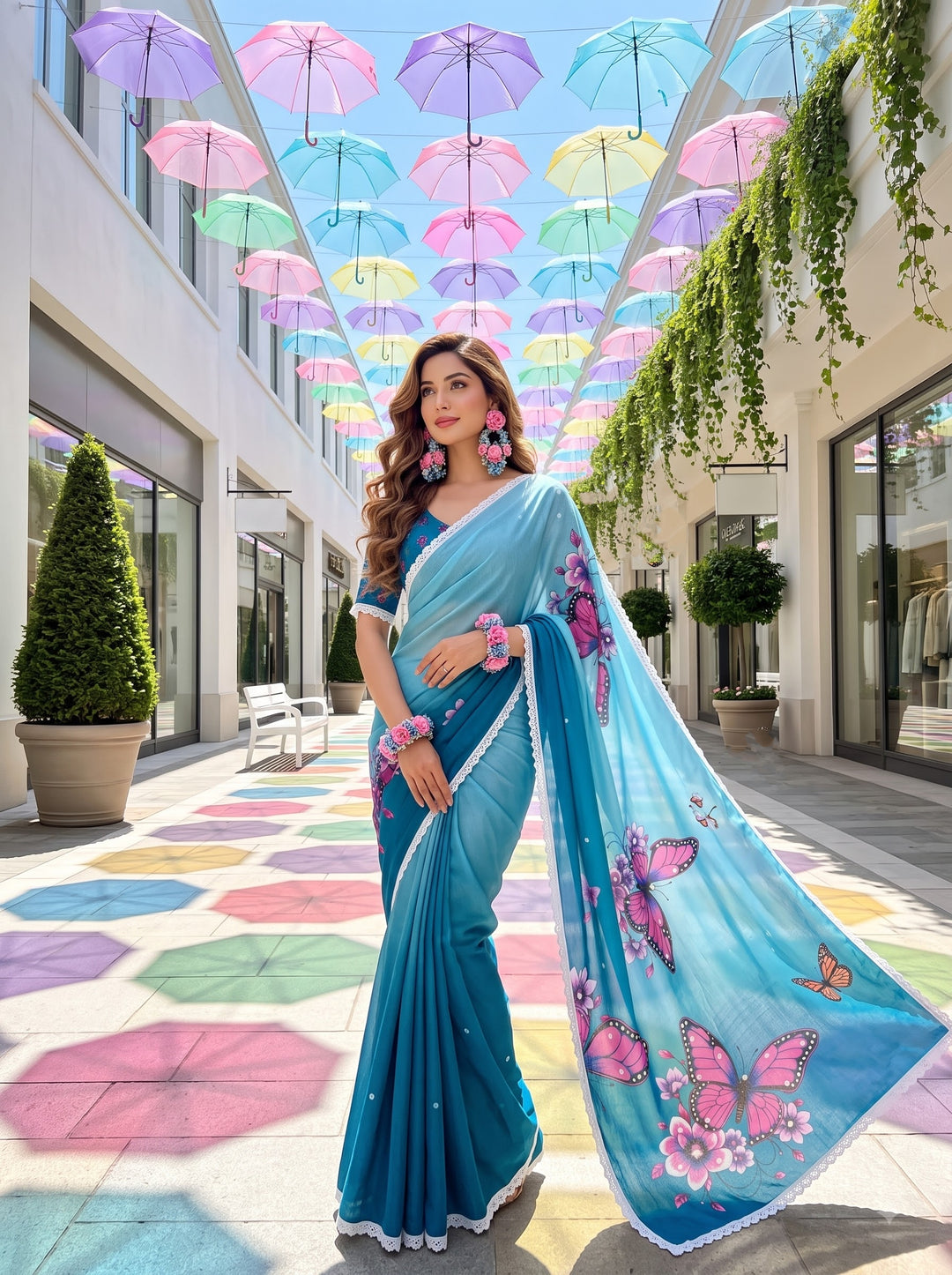🦋 The Magic She Wears – Soft Linen Saree