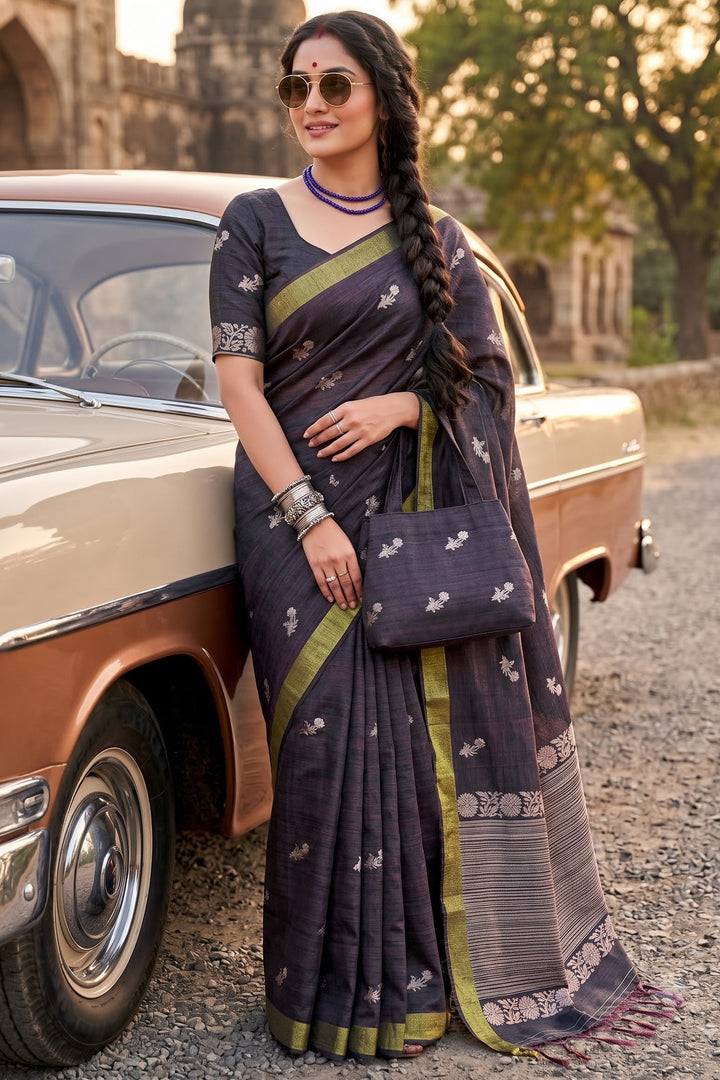 Old Meets New Vogue – Dupian Matka Semi Silk Saree (Dual-tone)