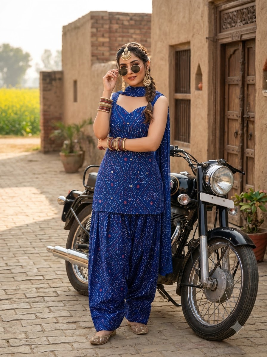 Swag Wali Kudi Premium Cotton Bandhani Kurti Set