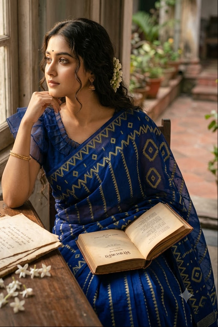Durga Prabha Premium Zari Jamdani Saree