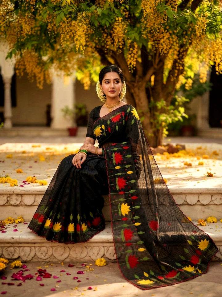 Padyo Pata Kota Applique Saree