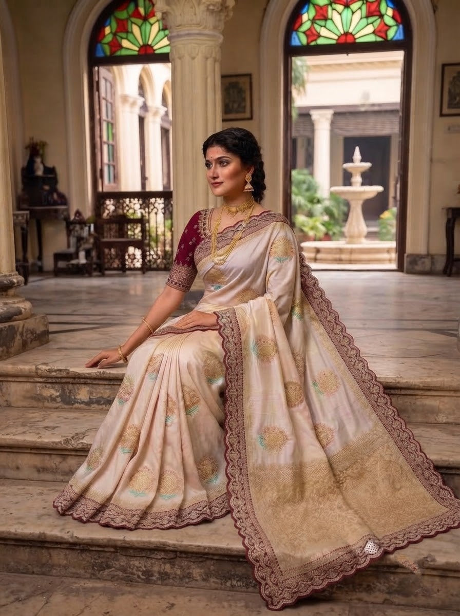 Sophisticated Elegance – Premium Dola Silk (Blended) Saree