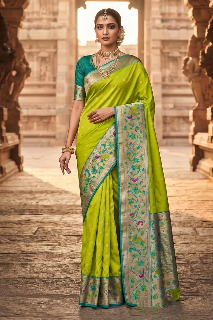 Gilded Majesty- Kanchivaram Paithani Silk (Semi) Saree