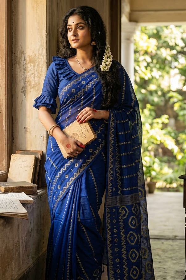 Durga Prabha Premium Zari Jamdani Saree