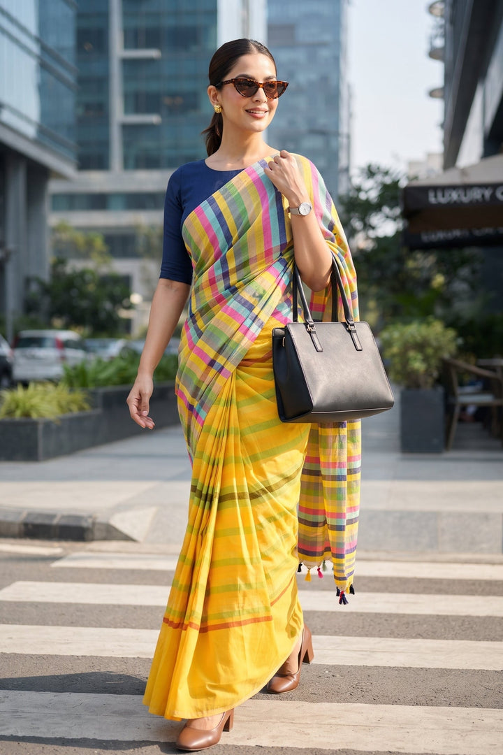 Saptaranga Khadi Cotton Saree