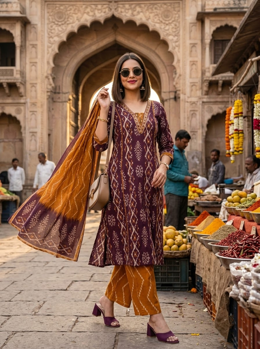 Styled to Perfection - Cotton Kurti Set