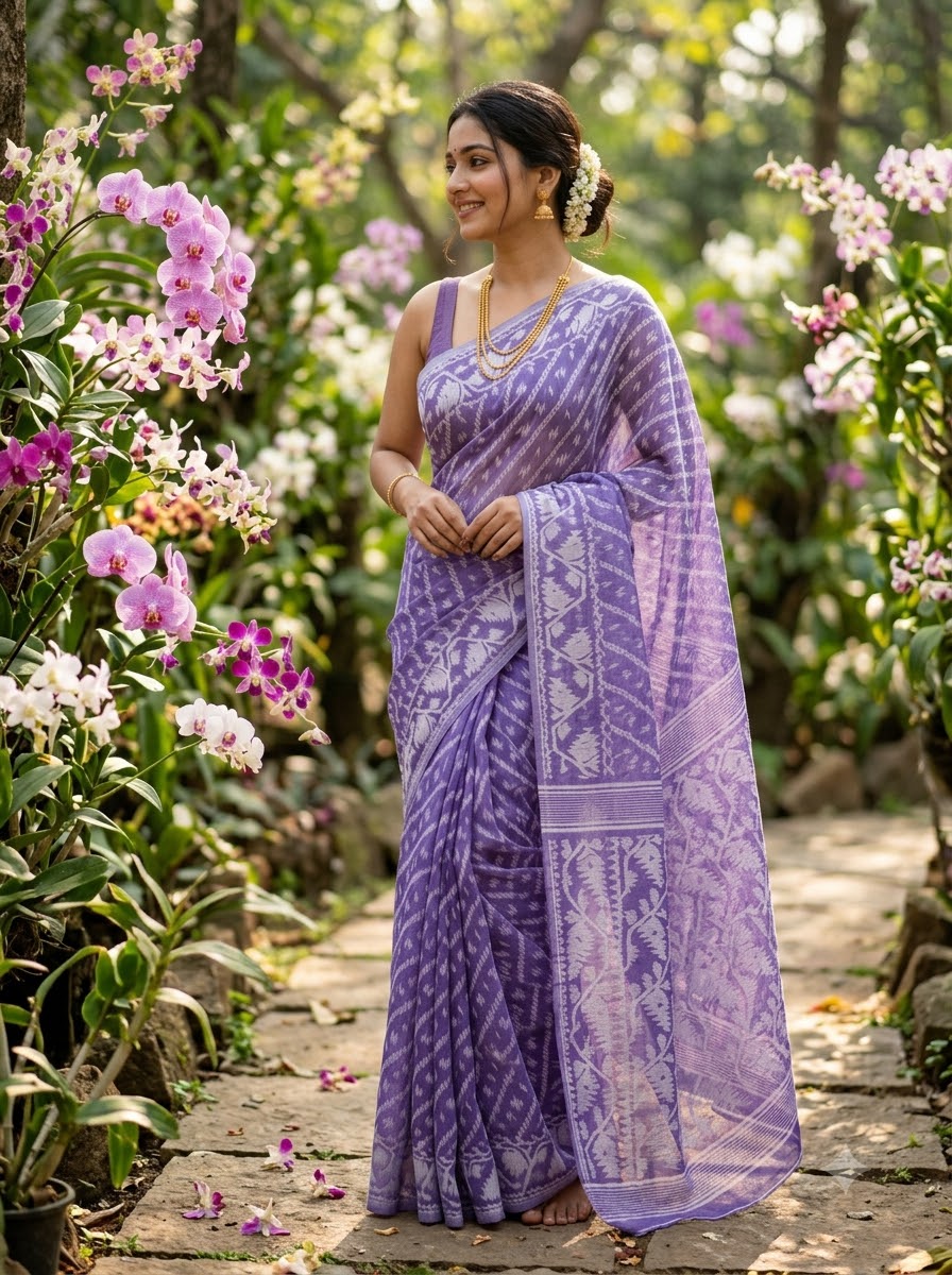Bangaliyana Jamdani Saree