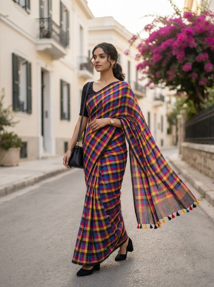 Saptaranga Khadi Cotton Saree 12