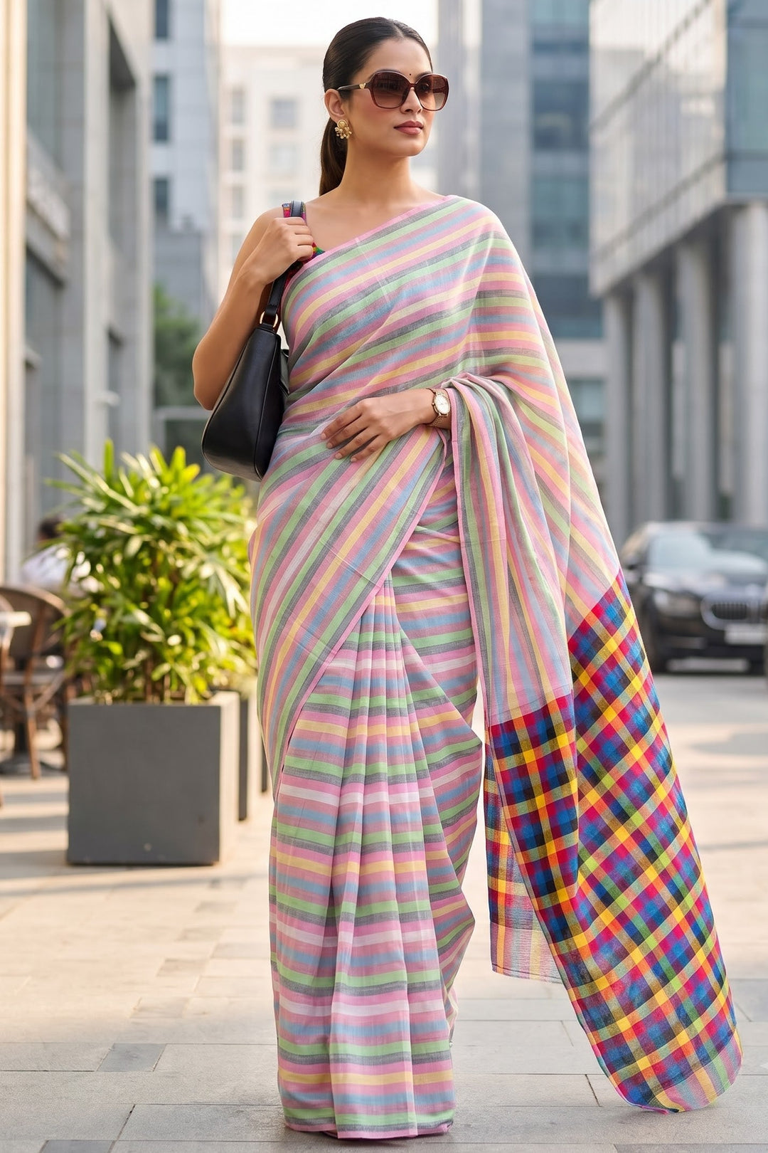 Saptaranga Khadi Cotton Saree 11