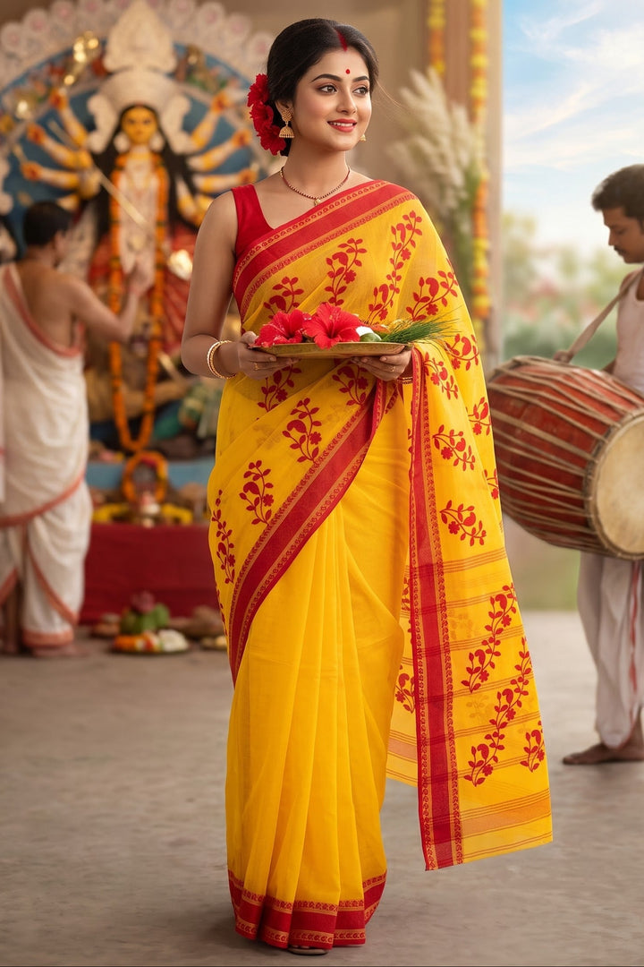 Ashtami Tangail Tant Cotton Saree